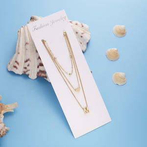 Nouveau 26 Lettre Collier Amour Coeur Perles Rondes Lettre 3 Couche Pendentif Collier Collier Fourniture - Product Image 3