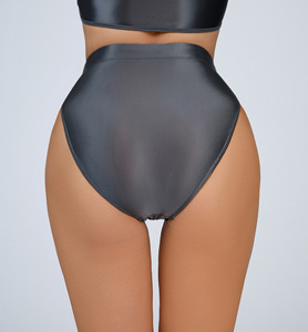 Tangas brillantes de cintura alta para mujer, lencería sexy, bragas, calzones, bikinis, pantys - Product Image 5