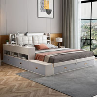 Modernes Schlafzimmermöbel Stauraum-Queensize-Bett Multifunktionales Tatami Massivholz Softbett