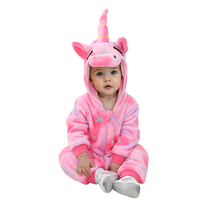 Combinaison à capuche unisexe pour bébé, motif licorne, avec fermeture éclair bidirectionnelle et imprimé étoiles
