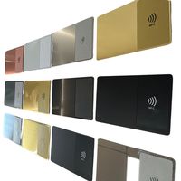 Gravure ou impression laser couleur sur carte de visite NFC vierge en métal, carte de visite numérique en acier pour les réseaux sociaux (Tap & Go)