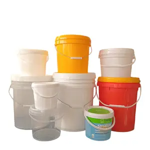 批发定制白色透明塑料桶10l 15L 20L 25L 5加仑带盖桶