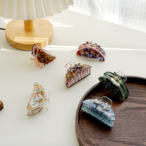 YIYI Design personalizzato di alta qualità 7 cm fiore di diamante colorato PVC artigli per capelli alla moda semplice acido acetico - Product Image 6