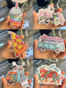 Adhésif personnalisé A4 A5 A6 vinyle Kawaii coréen baiser coupe arc-en-ciel <span class=keywords><strong>effet</strong></span> paillettes feuilles d'autocollants impression - Product Image 6