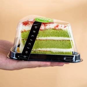도매 일회용 삼각 케이크 상자 두꺼운 플라스틱 디저트 치즈 케이크 용기 버클 포함 PET 재질 - Product Image 5