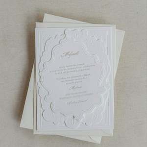 Invitations de mariage de luxe avec logo personnalisé, impression typographique sur carton kraft, gaufrage - Lots en gros pour les fournisseurs de mariages - Product Image 5