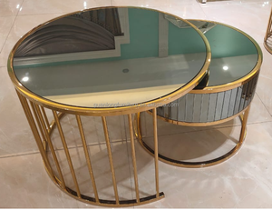 Lujosa mesa de centro Octagonal de estilo europeo moderno con espejo de madera maciza para sala de estar, estudio o decoración de entrada - Product Image 6