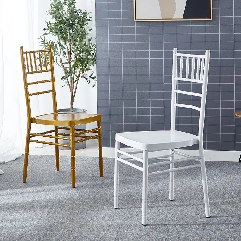 Chiavari-silla personalizada oem para exteriores, sillas de acero inoxidable apilables de metal, hierro dorado, acrílico, para restaurante, boda y hotel