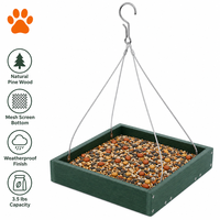 Mangeoire à oiseaux suspendue en matériau recyclé résistant aux intempéries, plateforme composite pour la faune sauvage, pour la décoration de jardin