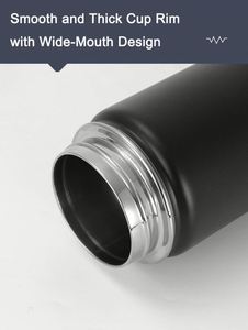 25oz 750ml 304 Stainless Steel Sports Kettle <b>Thermos</b> Cup Large Capacity Water Cup Outdoor Powder Coating - Product Image 2