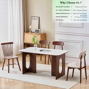 Ensemble de <span class=keywords><strong>salle</strong></span> <span class=keywords><strong>à</strong></span> <span class=keywords><strong>manger</strong></span> OKAY, excellent rapport qualité-prix, style classique, décoration dropshipping, cadre en bois, <span class=keywords><strong>table</strong></span> en céramique moderne du milieu du siècle pour cuisine et <span class=keywords><strong>salle</strong></span> <span class=keywords><strong>à</strong></span> <span class=keywords><strong>manger</strong></span> - Product Image 1
