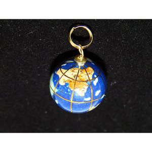 Ciondolo in oro 14K e globo di Lapis - Product Image 1