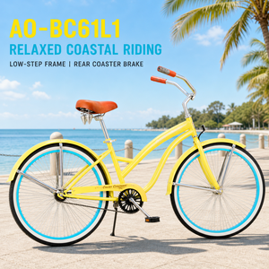 Cadre en acier chaud noir 26 pouces pour UNCROWN FORK hommes adulte <span class=keywords><strong>Chopper</strong></span> vélo facile à monter Beach Cruiser vélo - Product Image 2