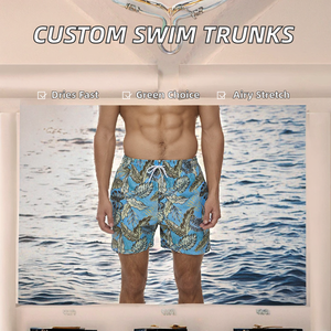 Wholesale Customized <b>Men's</b> Casual Board Shorts Swim <b>Trunk</b> Plus Eco-Friendly Stretch Breathable Polyester Heat-Transfer Printed - Product Image 3