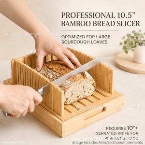 Support à pain en bambou 33x18,5x14cm avec déflecteur amovible pour outils de cuisson du pain européen - Product Image 3