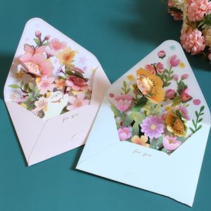 Nuovo biglietto di <span class=keywords><strong>auguri</strong></span> creativo fiore 3D Craft augurando <span class=keywords><strong>compleanno</strong></span>, gratitudine, natale e capodanno Gift Card con busta - Product Image 3