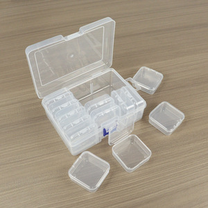 Transparent Plastic Storage Box 15 Compartment With Lid For Jewelry Organizing Desktop Accessories Beaded Diamonds Hair Ties - Product Image 1