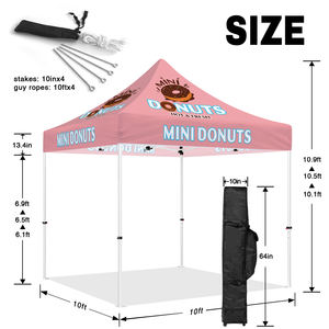 Tente publicitaire pliante pop-up de haute qualité de 10*10 pieds Conception sur le thème des beignets directement de l'usine pour les marchands vendant des beignets - Product Image 5