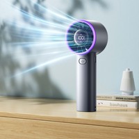 Ventilateur portable mini à main AFY 2026, nouvelle tendance, vente chaude, vent puissant, haute vitesse, 1200 mAh, affichage numérique, moteur sans balais