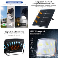 Projecteur LED solaire KCD à télécommande pour stades et entrepôts, 100W, 200W, 300W, 500W, 600W, IP65, avec grande batterie