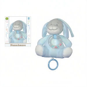 Sonajero de conejito NannAmore de 18 cm con anillo y cuentas para bebés - Product Image 2