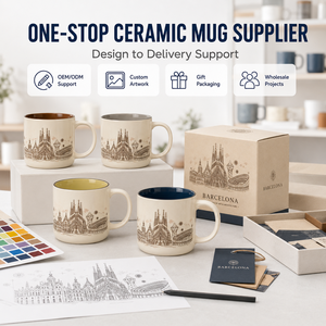 Taza de Cerámica de Porcelana Fina de la Sagrada Familia de <span class=keywords><strong>Barcelona</strong></span>, España, a Prueba de Fugas, con Cuchara, Diseño Arquitectónico, Taza de Viaje - Product Image 4