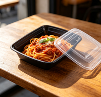 Contenants alimentaires en plastique jetables personnalisés compatibles avec plusieurs températures pour la restauration en supermarché et les plats à emporter
