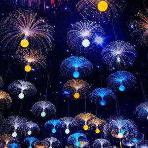 Luz LED de medusas para exteriores, impermeable, colorida, de fibra óptica, medusas, barra de luz de techo para bodas, atmósfera, luz de paisaje - Product Image 1
