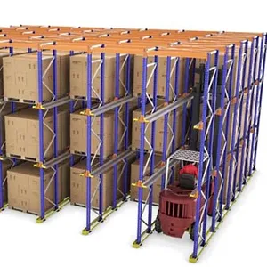 Сверхмощная система полки для хранения товаров высокой плотности EBILTECH, стойка для поддонов с приводом FIFO