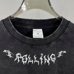 Camiseta de Hombre Vintage Lavada y Desgastada con Estampado, Algodón, Estilo Retro Urbano, Oversize, Diseño Personalizado - Product Image 2