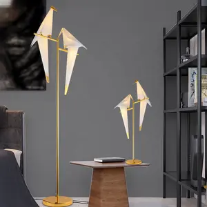 Goldene Acryl führte Boden Stehlampen moderne funky Vogel Innen dekorative stehende Home Art Dekor Stehle uchte
