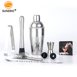 Wholesale 9 Pieces <strong>Cocktail</strong> Making <strong>Maker</strong> <strong>Set</strong> Stainless Steel 350ml 550ml 750ml Bartender Kit <strong>Cocktail</strong> Shaker <strong>Set</strong> - Product Image 2