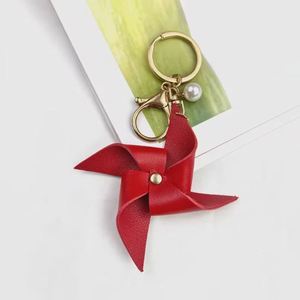 Stylish PU Leather Windmill Keychain Multicolor <b>Keyring</b> Pendant Cute Bag <b>Charm</b> Accessory - Product Image 1