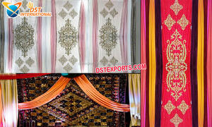 Boda musulmana bordado telón de fondo arco cortina Heena fiesta bordado telón de fondo cortinas boda árabe Mehndi cortinas - Product Image 3