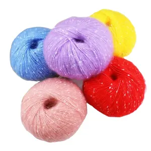 Wholesale Multi Color Super Soft 25g/ball Hand Knitting Kid Mohair Yarn for Baby Crochet