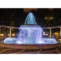 Fuente de Agua Musical Moderna para Exteriores con Luces LED RGB de Arcoíris para Decoración de Jardín, Hotel, Plaza y Paisaje