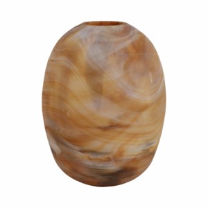 Vaso ovale in vetro con finitura effetto marmo per l'arredamento del soggiorno - Product Image 3