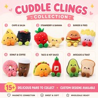 Paire de jouets en peluche magnétiques Velboa certifiés, adorables aimants en forme de nourriture pour la décoration du réfrigérateur, personnalisables OEM
