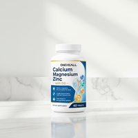ONEHEALL Calcium Magnésium Zinc avec D3 Comprimés pour la santé immunitaire et digestive des adultes Sans gluten 60 comprimés