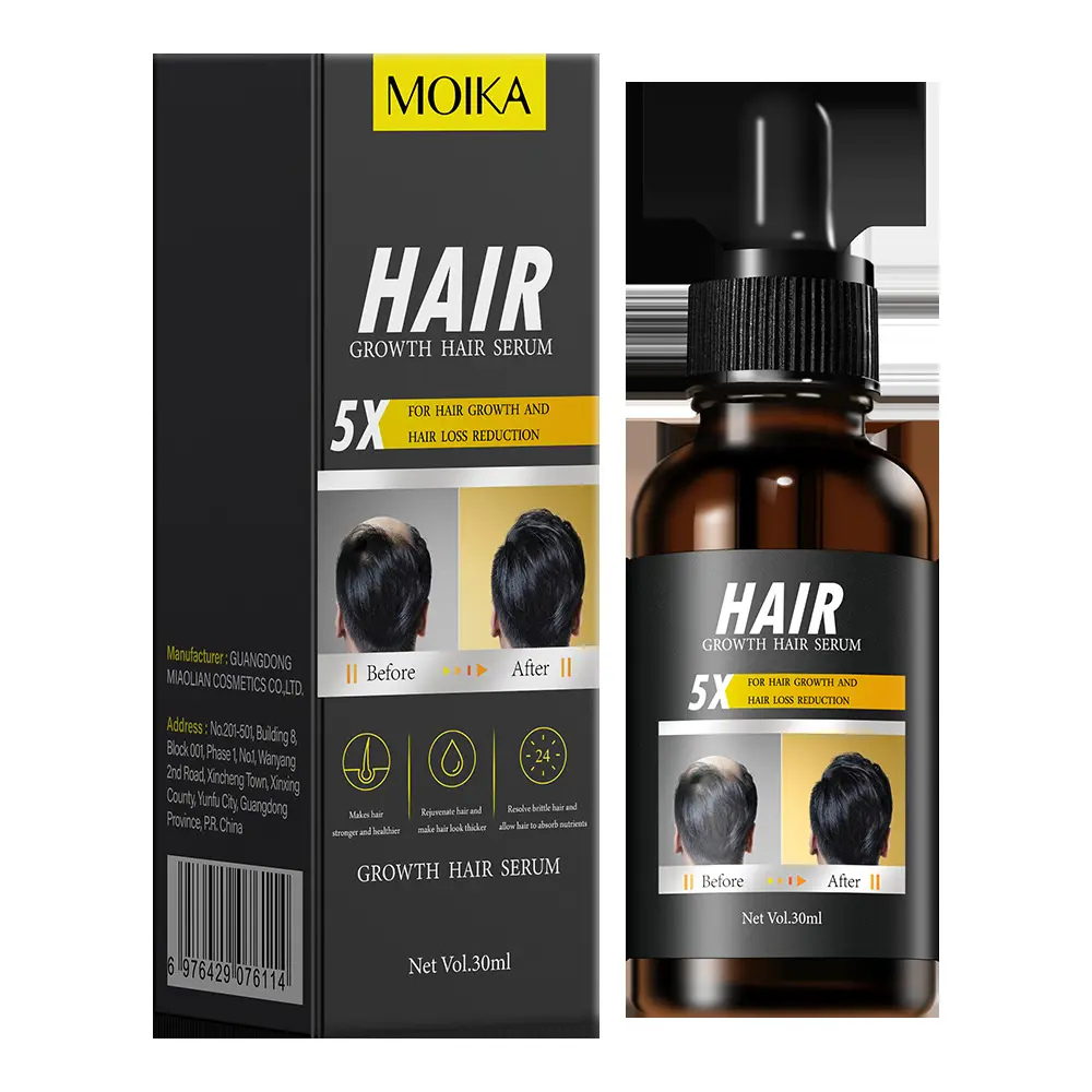 OEM Anti hair loss treatment serum ginger oil serum hair regrowth care vitamin b5 biotin hair growth serum oil for men and women