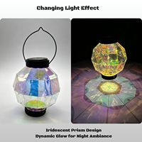 Lanterne solaire irisée, design de pétales fait à la main, résistante à l'eau IP44, lumière LED suspendue pour jardin, décoration extérieure, ornement