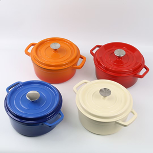 Poêle universelle <span class=keywords><strong>en</strong></span> fonte sans revêtement à double poignée Utilisation multifonctionnelle durable <span class=keywords><strong>Pots</strong></span> <span class=keywords><strong>en</strong></span> émail à cuisson lente parfaite - Product Image 1