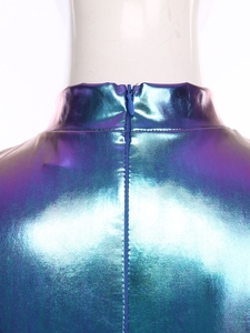Vestido Metálico Brillante de Astronauta para Mujer, Disfraz de Cosplay Alienígena con Guantes, Ideal para Fiestas Temáticas Espaciales y Eventos - Product Image 4