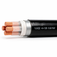 Câble d'alimentation YJV22 4 conducteurs XLPE blindé gainé PVC, conducteur en cuivre pur pour usage souterrain dans la construction 4*120mm²