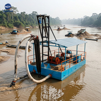 Petit dragueur de sable fluvial avec pompe à aspiration à jet, bateau ponton démontable sans soudure pour sites d'extraction de sable en Afrique éloignée