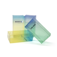 Boîtes pliantes en PVC PET personnalisées imprimées en couleur, recyclables, pour cosmétiques, articles de première nécessité, outils de maquillage, emballage UV/or