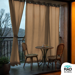 2in1 Waterproof Outdoor <b>Curtain</b> 260 GSM Bamboo Mocha with Dual Layer Weather Resistant Fabric for Warm Earthy Patio <b>Privacy</b> - Product Image 2