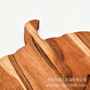 Tabla de cortar de madera de acacia con forma de calabaza, 13 ancho x 12 largo x 0.63 grosor, para decoración de Acción de Gracias y Halloween - Product Image 4