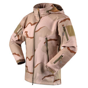 Men's Tricolor Desert Camouflage Tactical Sport Fleece Hoodie Jacket TAD Shark <strong>Skin</strong> Soft Shell for Winter - Product Image 3