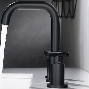 Matte đen 2 xử lý rộng rãi vòi nước phòng tắm thiết kế truyền thống nóng lạnh van pop-up lắp ráp cống cho các trường học bệnh viện sử dụng - Product Image 6